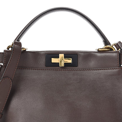 Fendi Vitello Seta Shiny Nappa Medium Peekaboo Iconic Satchel Moresco Rosa Doll 15 of 15