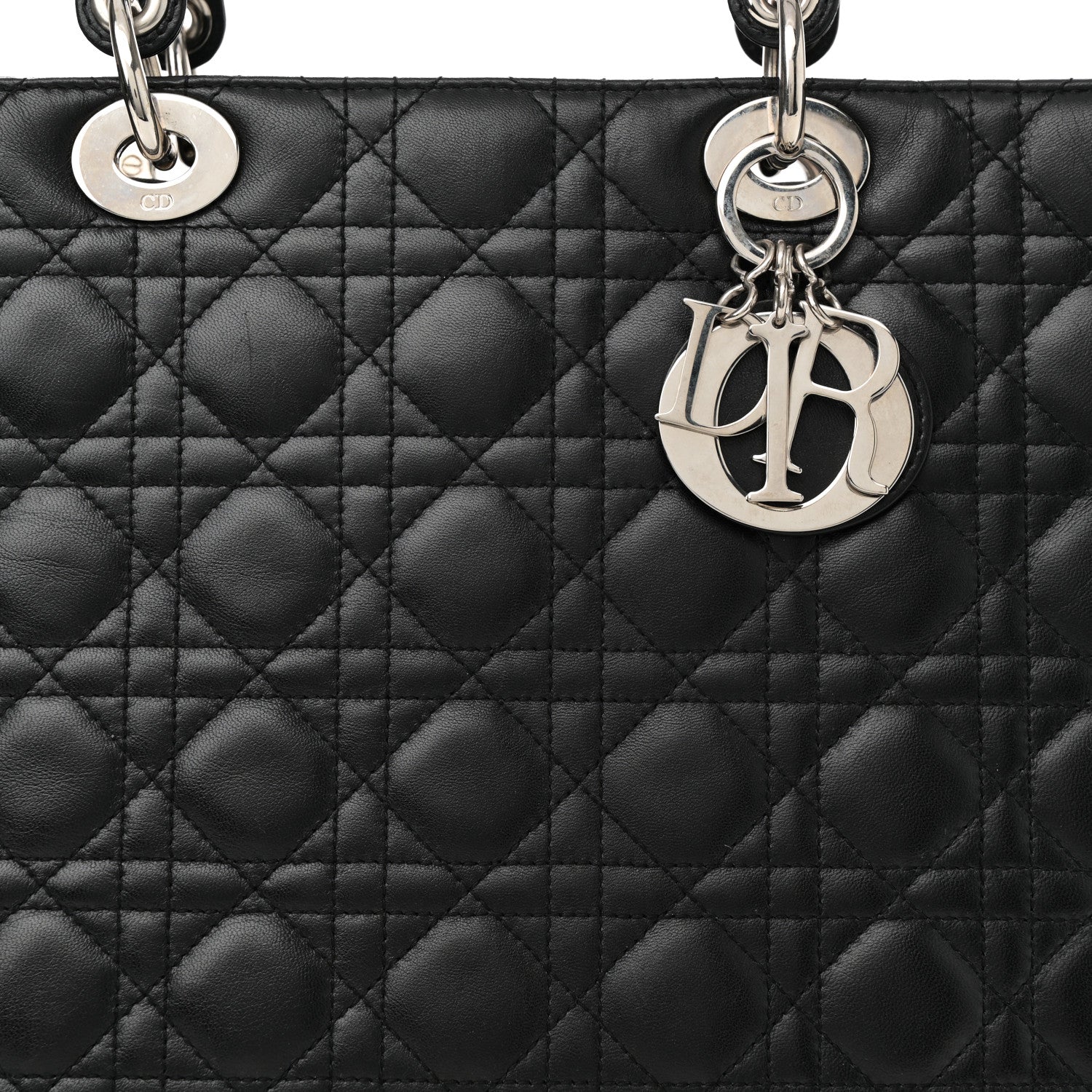 Christian Dior Lambskin Cannage Large Lady Dior Black 8 of 10