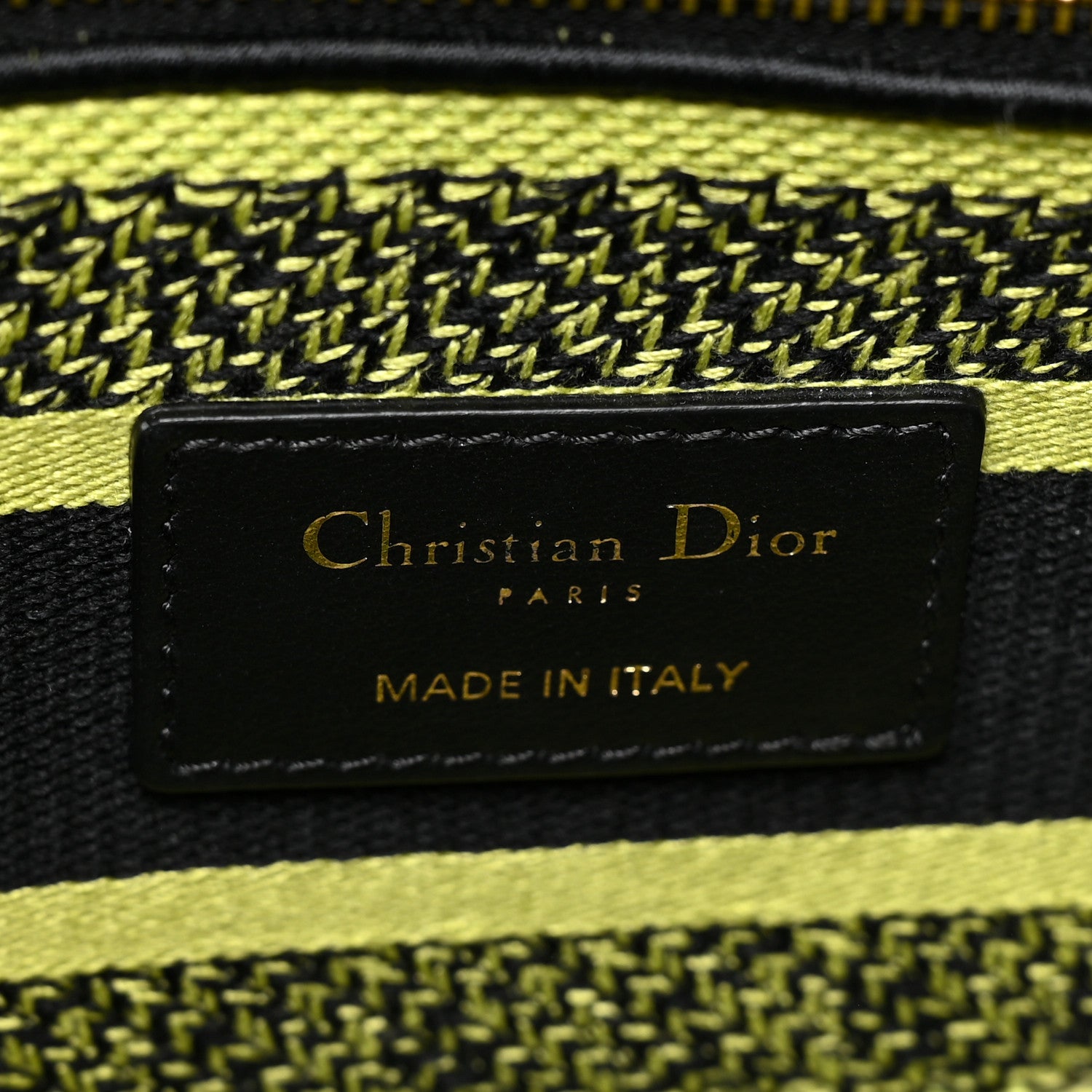 Christian Dior Canvas Mizza Embroidered Medium Lady D-Lite Lime Pop 6 of 8