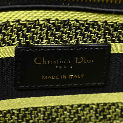 Christian Dior Canvas Mizza Embroidered Medium Lady D-Lite Lime Pop 6 of 8