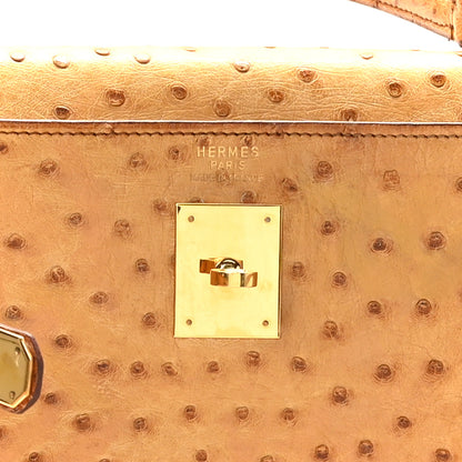 Hermes Ostrich Kelly Sellier 35 Gold 7 of 10