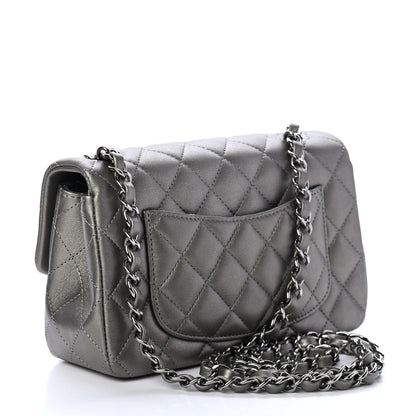 Chanel Metallic Calfskin Quilted Mini Rectangular Flap Ruthenium 2 of 4