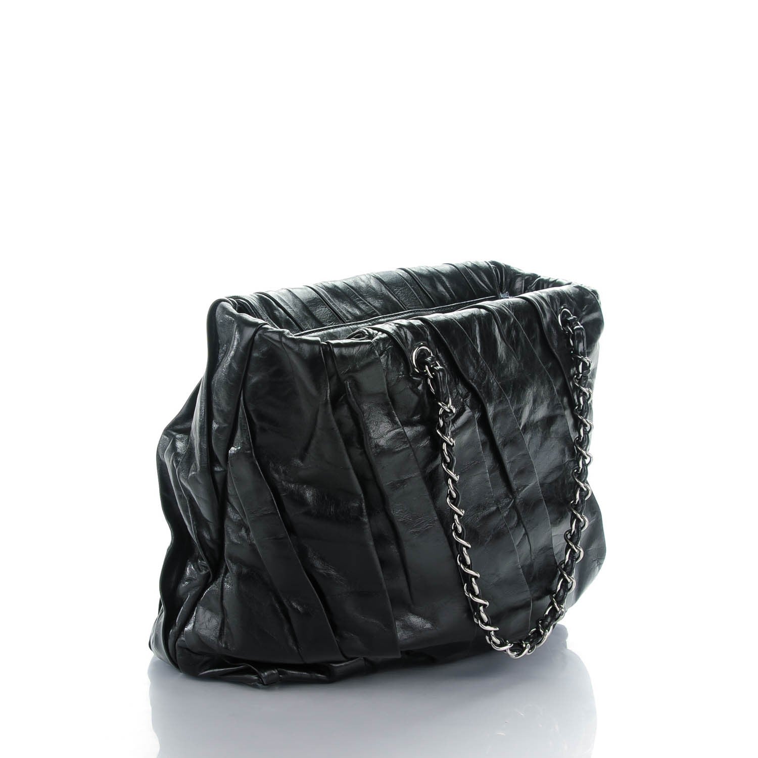 Chanel Glazed Calfskin Large Twisted Tote Black 3 of 7