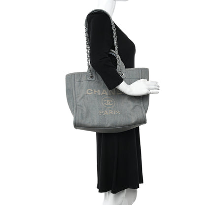 Chanel Denim Small Deauville Tote Light Blue 2 of 10