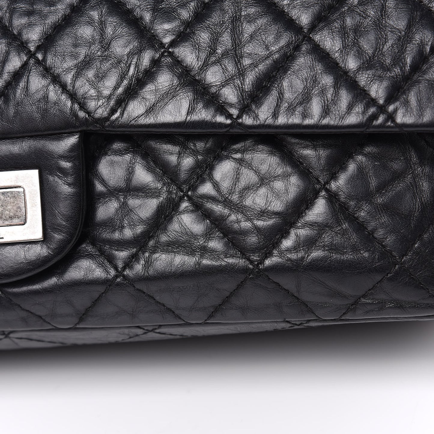 Aged Calfskin Quilted 2.55 Reissue 227 Flap Black