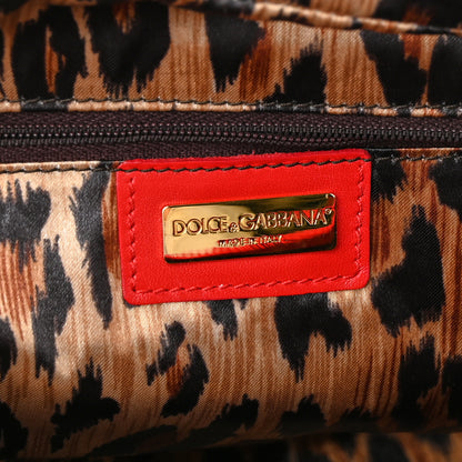 Dolce & Gabbana Calfskin Polka Dot Satchel Red White 6 of 11