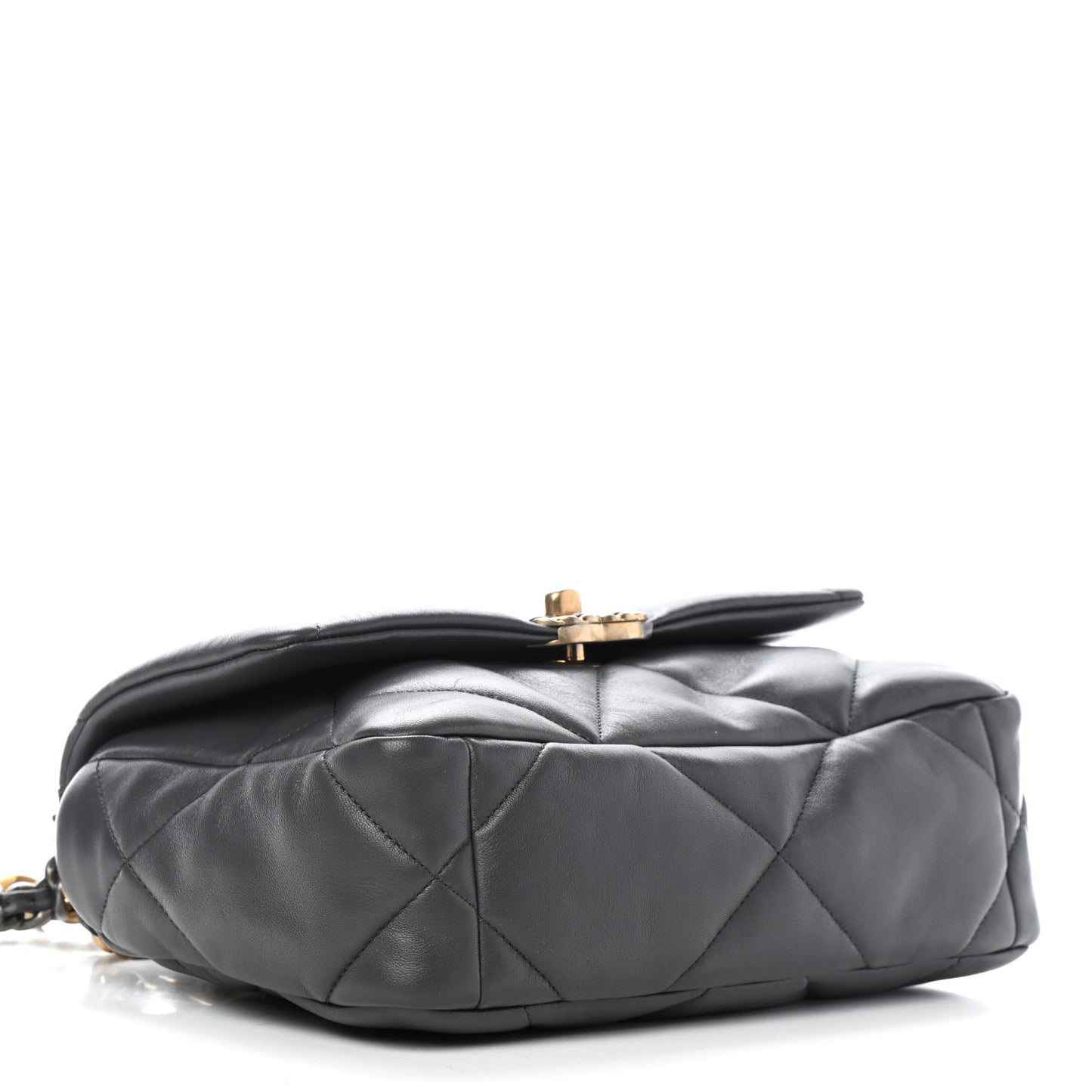 Lambskin Quilted Medium Chanel 19 Flap Dark Grey