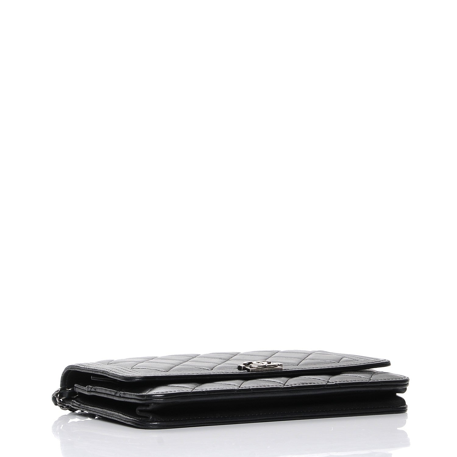 Chanel Lambskin Quilted Boy Wallet On Chain WOC Black 4 of 8