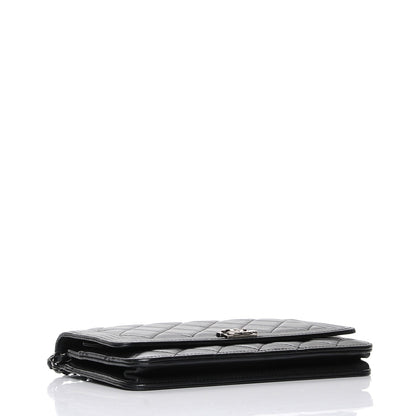 Chanel Lambskin Quilted Boy Wallet On Chain WOC Black 4 of 8