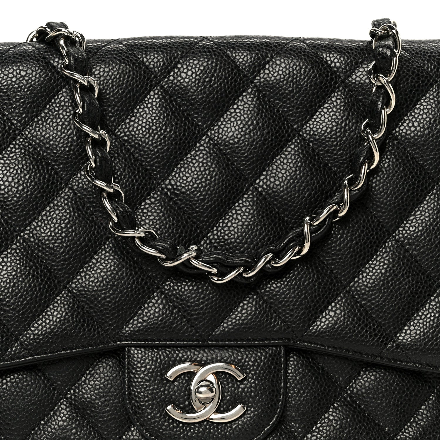 Chanel Caviar Quilted Jumbo Single Flap Black 1860885 – FASHIONPHILE