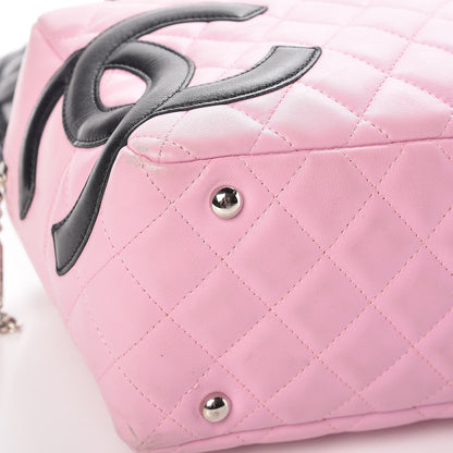 Chanel Calfskin Quilted Large Cambon Bowler Pink Black 8 of 20