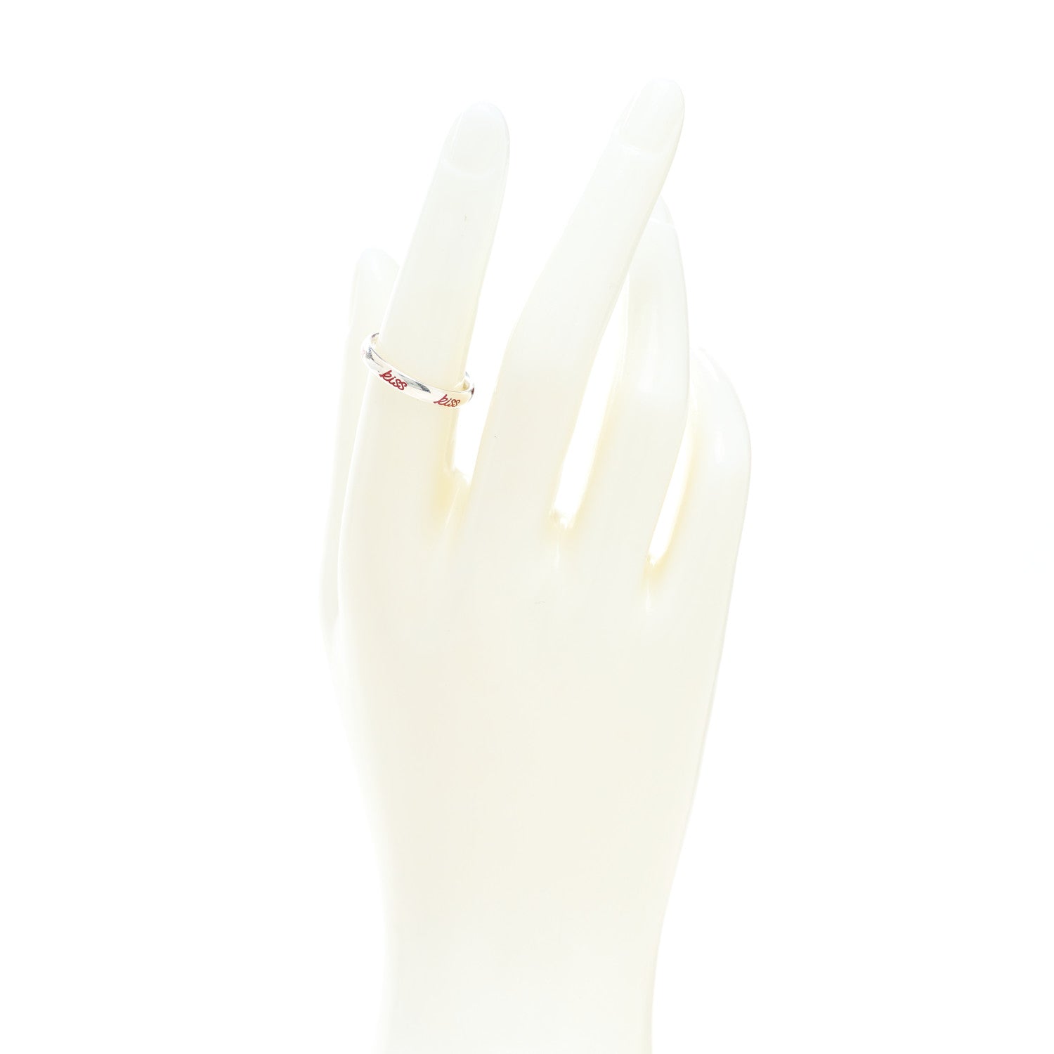 Tiffany Sterling Silver Enamel Paloma Picasso Kiss Band Ring 53 6.5 Red 2 of 5