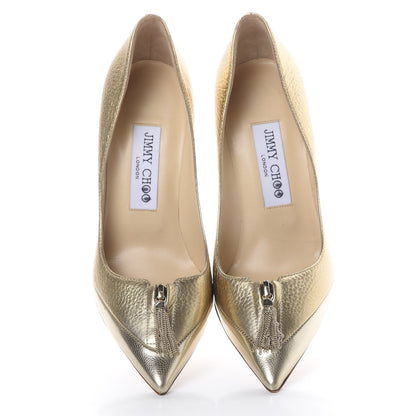 Jimmy Choo Metallic Calfskin Tassel Tami 100 Pumps 35.5 Gold 5 of 14
