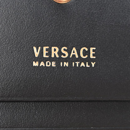 Versace Nappa Barocco Print Virtus Card Case Wallet Black Multicolor 6 of 7