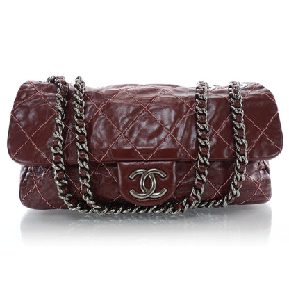 Chanel Glazed Goatskin Double Stitch Flap Rouge 1 of 8