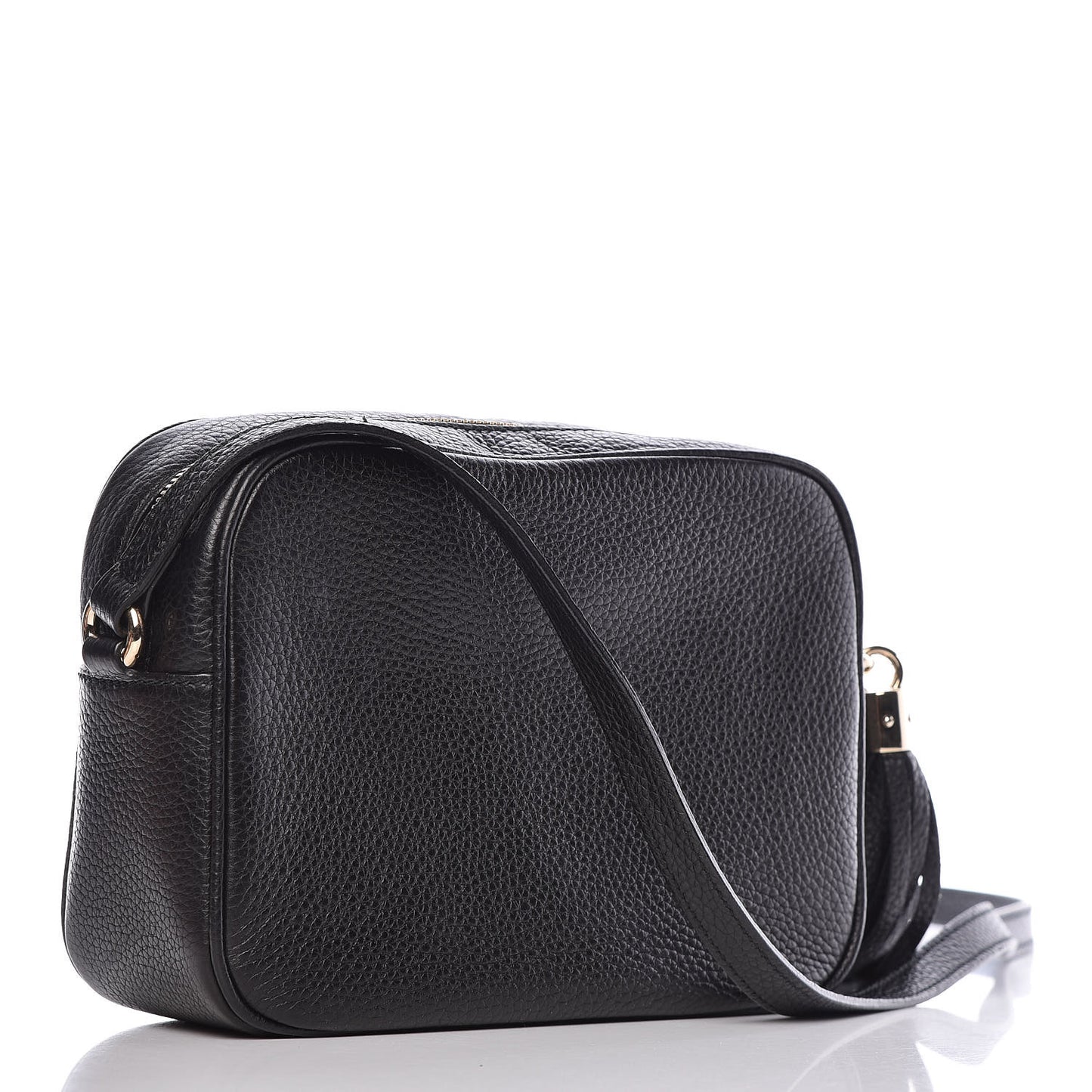 Pebbled Calfskin Small Soho Disco Bag Black