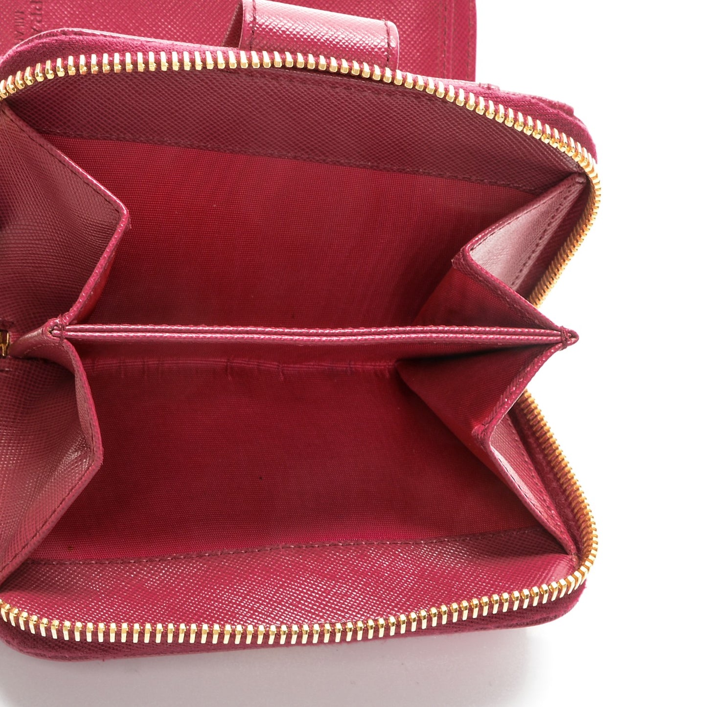 Saffiano Metal Compact Zip Around Wallet Ibisco