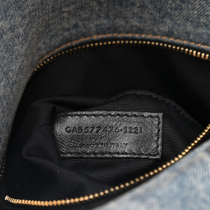 Saint Laurent Denim Quilted Small Loulou Puffer Monogram Chain Satchel Blue Cinnamon 7 of 10