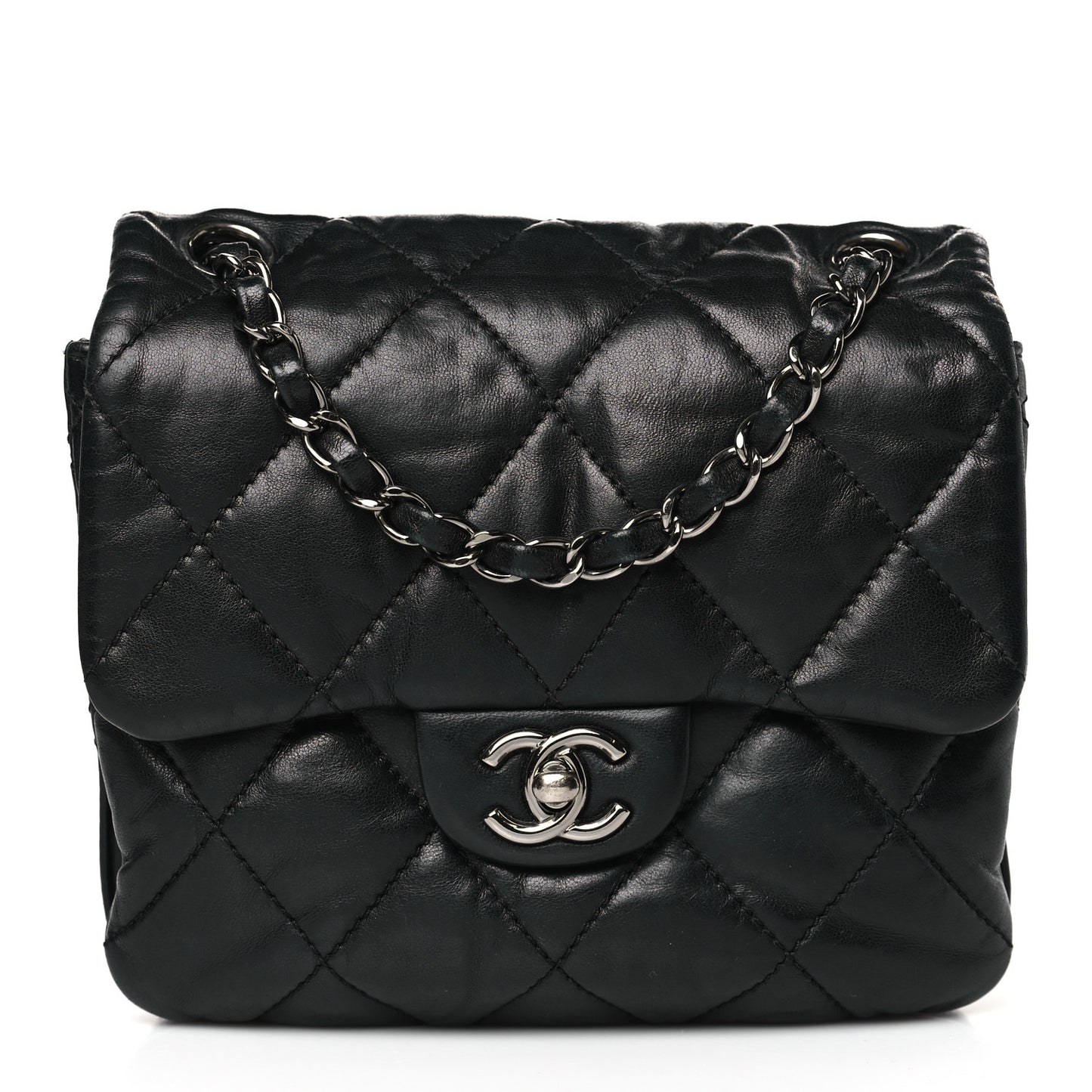 Lambskin Quilted Mini Chanel 3 Flap Black