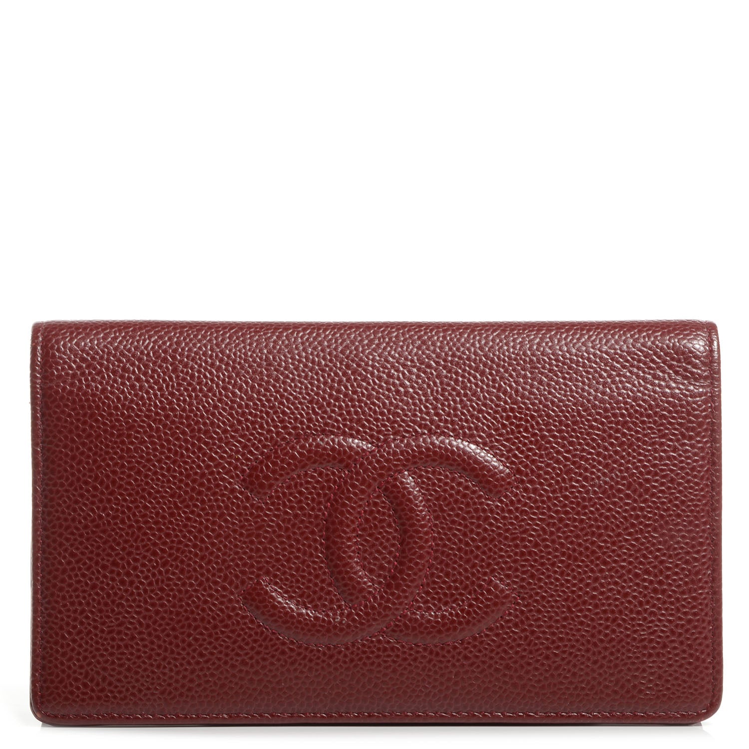 Chanel Caviar Yen CC Wallet Dark Red 1 of 7