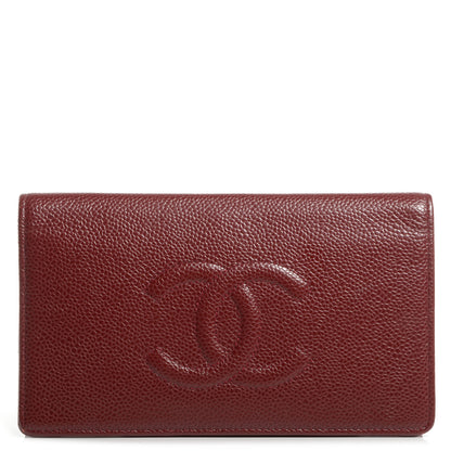 Chanel Caviar Yen CC Wallet Dark Red 1 of 7