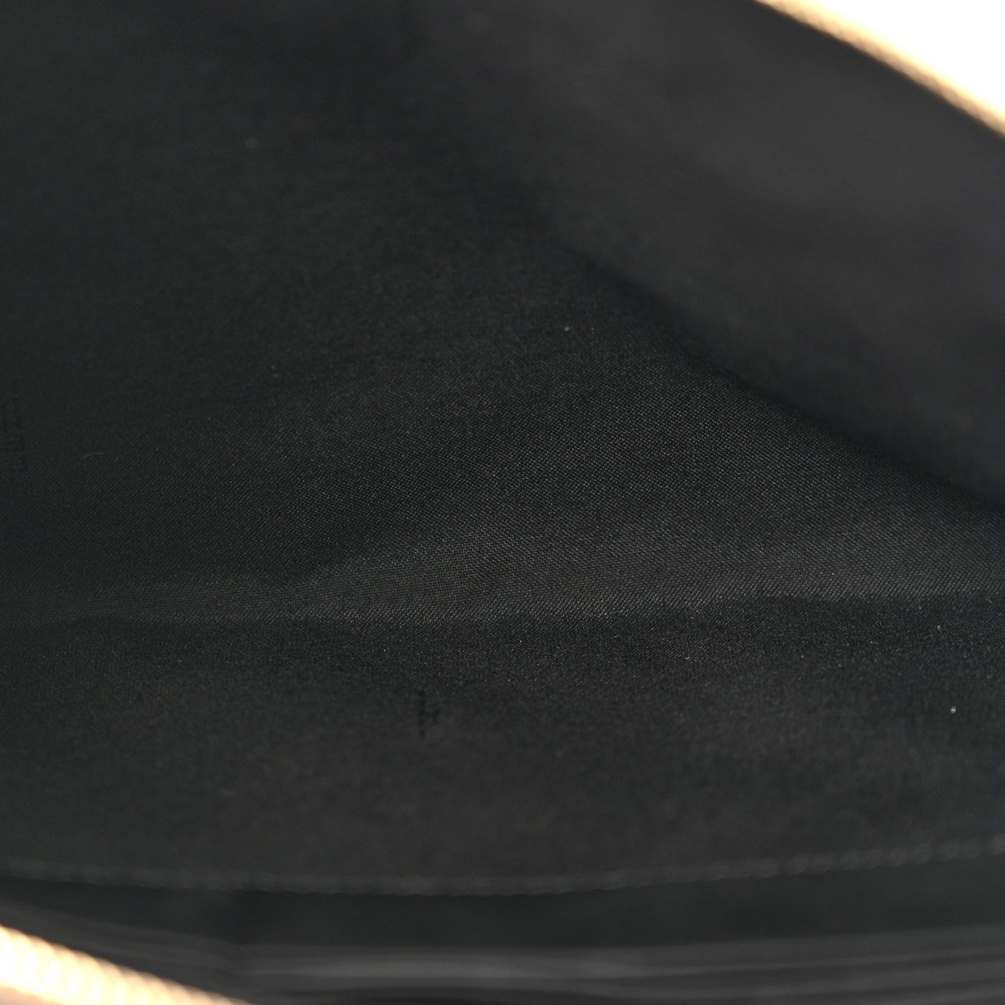 Glazed Fabric Vitello Century FF 1974 Stamp Patch Large Flat Pouch Mogano Panna Black