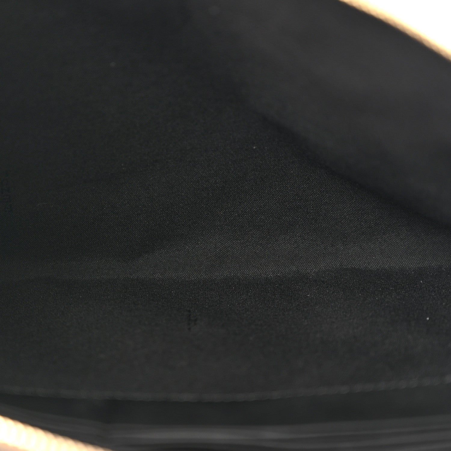 Fendi Glazed Fabric Vitello Century FF 1974 Stamp Patch Large Flat Pouch Mogano Panna Black 5 of 9