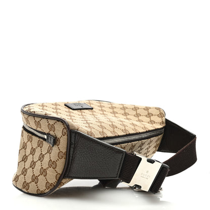 Gucci Monogram Dollar Calfskin Waist Pouch Beige Ebony Testa di Moro Marrone Scuro 3 of 10