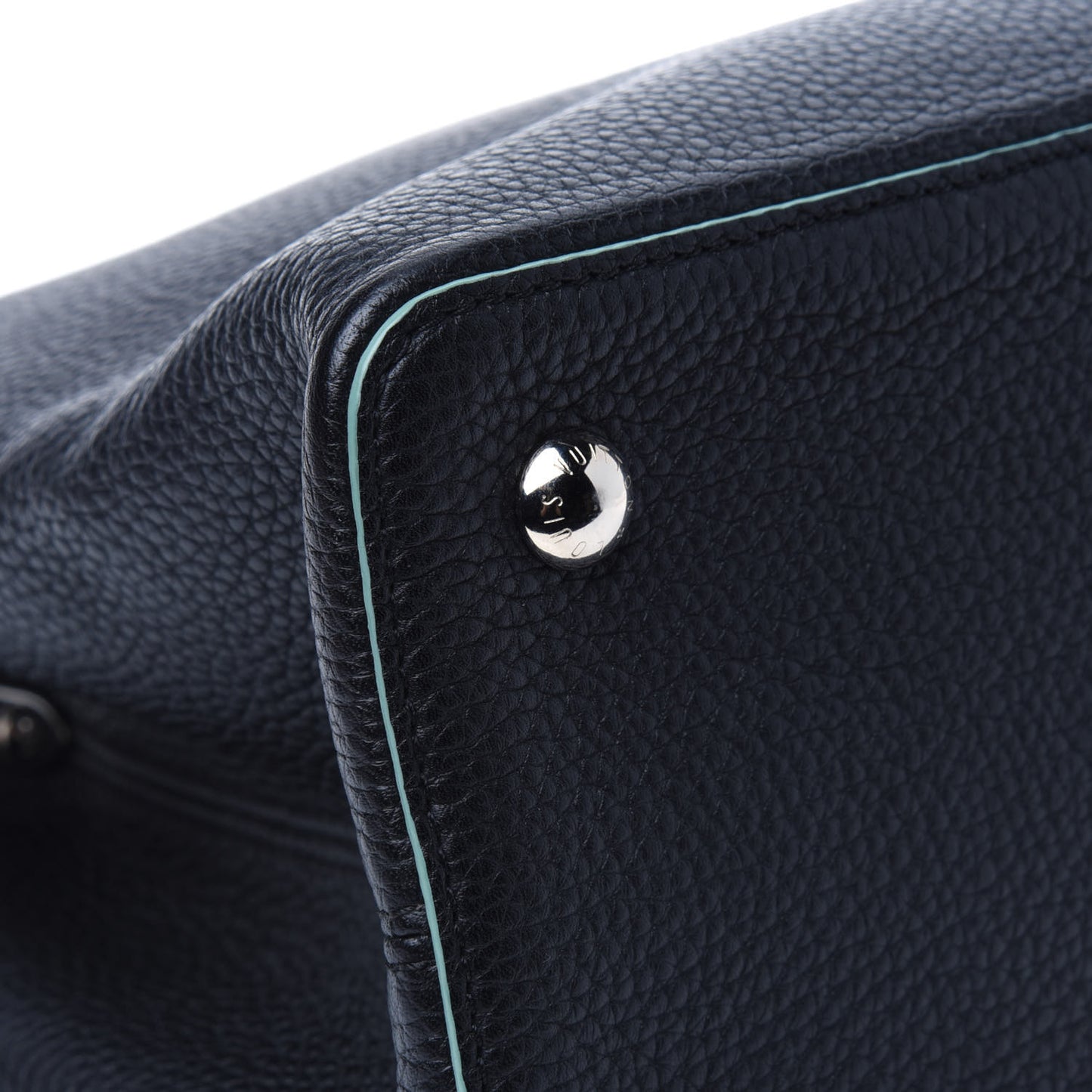 Taurillon Capucines MM Black Turquoise