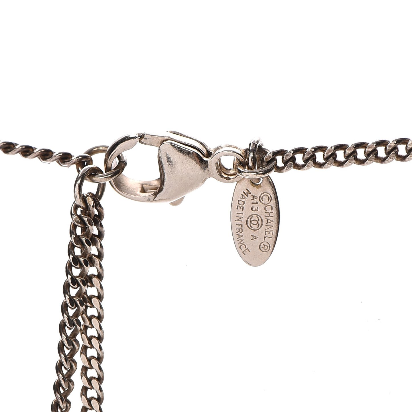 Pearl Resin CC Necklace Burgundy Gold