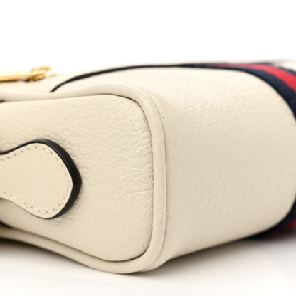 Gucci Textured Dollar Calfskin Web Mini Ophidia Shoulder Bag Mystic White 9 of 13