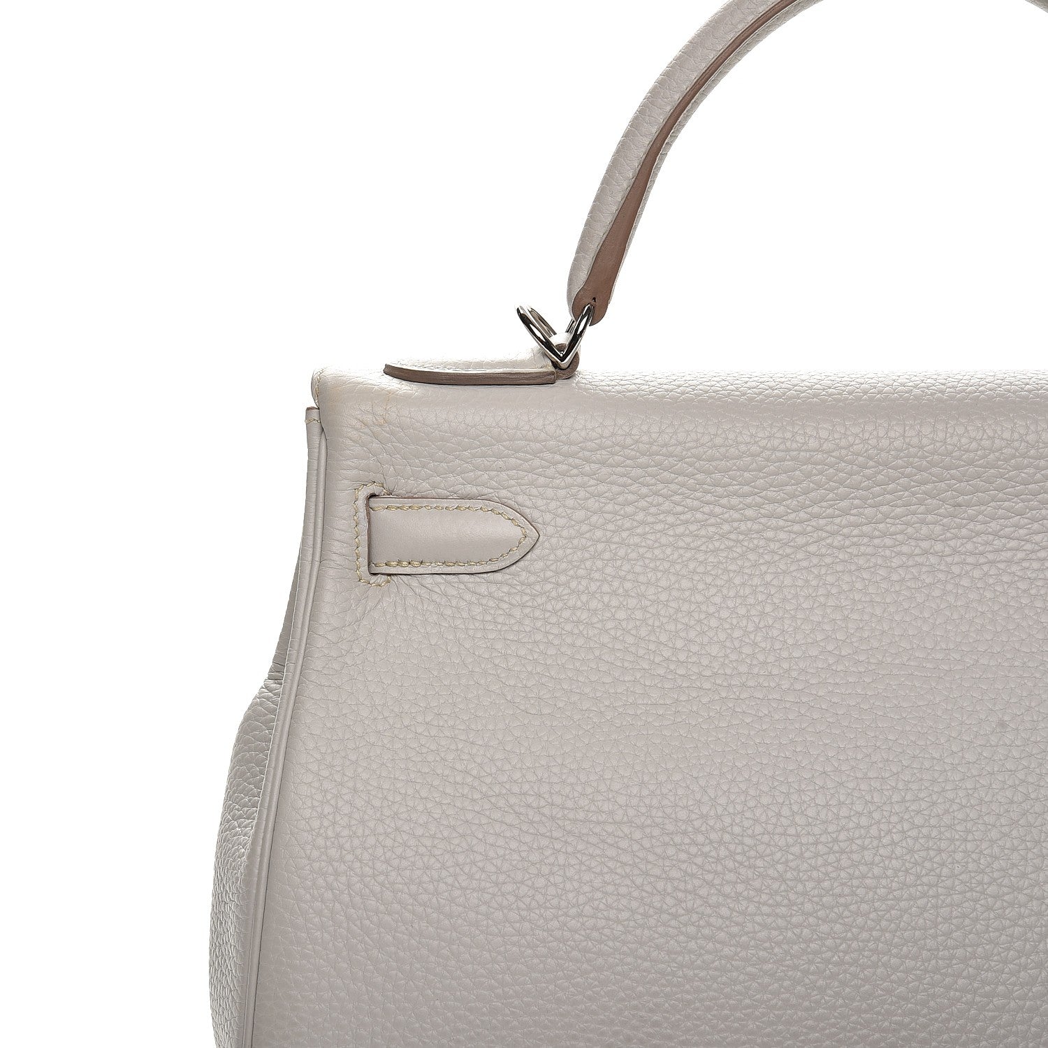 Hermes Taurillon Clemence Kelly Retourne 32 Gris Perle 25 of 33