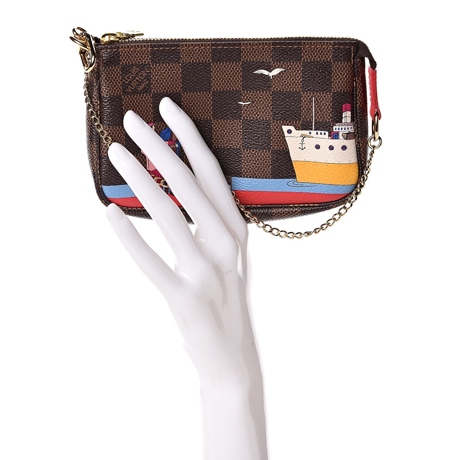 Louis Vuitton Damier Ebene 2016 Christmas Animation Mini Pochette Accessories 2 of 9