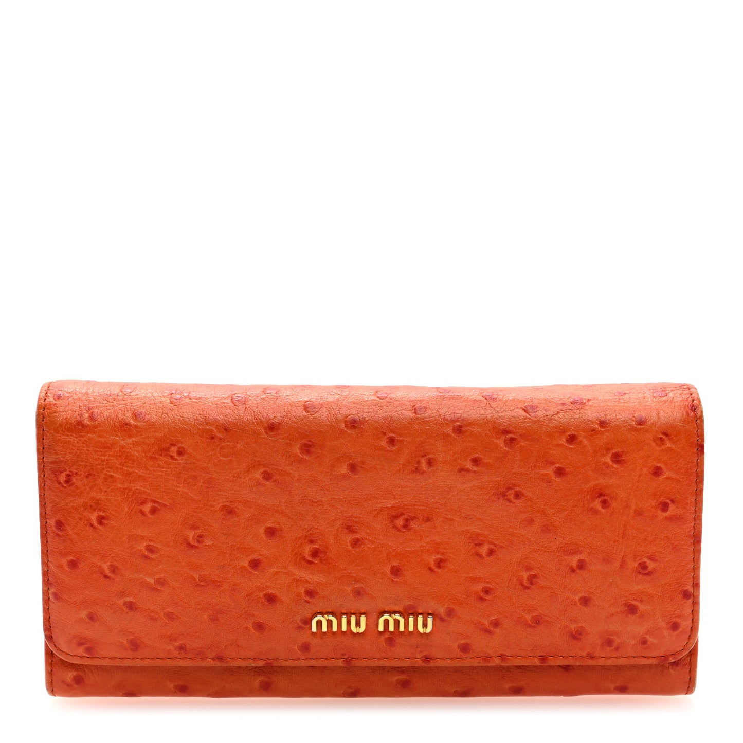 Ostrich Madras Flap Wallet Orange