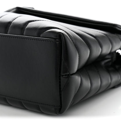 Saint Laurent Calfskin Y Quilted Monogram Monochrome Small Loulou Chain Satchel Black 10 of 10