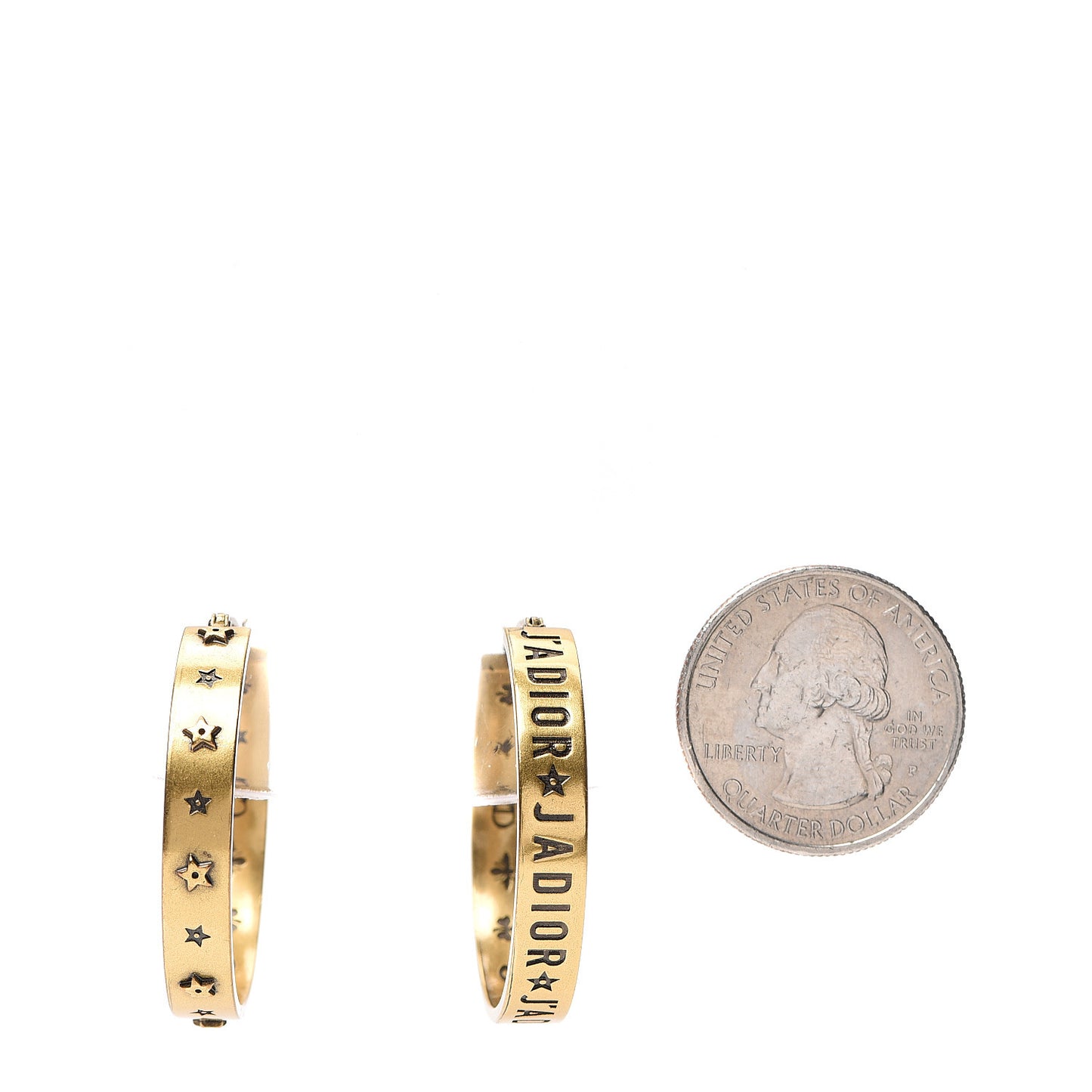 Metal J'Adior Star Hoop Earrings Aged Gold