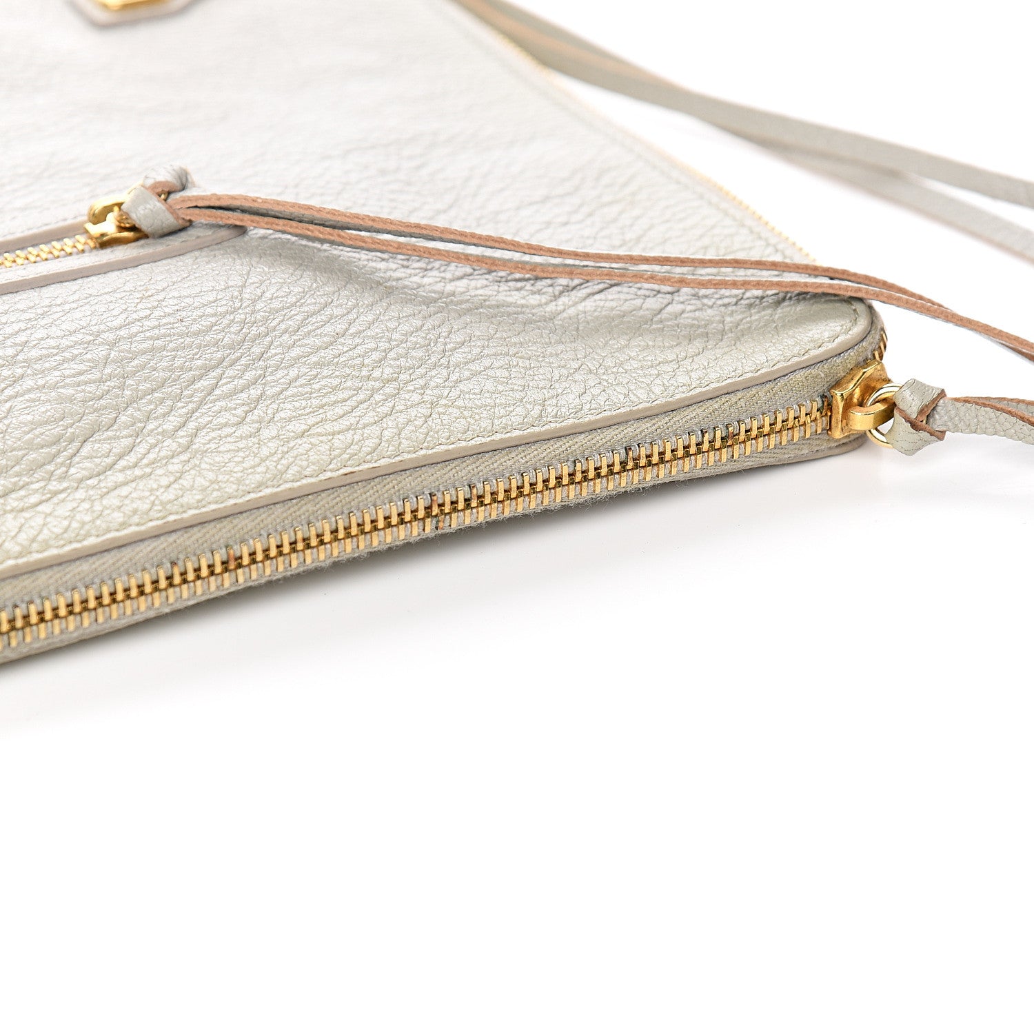 Balenciaga Chevre Gold Metallic Edge Hardware Pouch Gris Glace 8 of 9