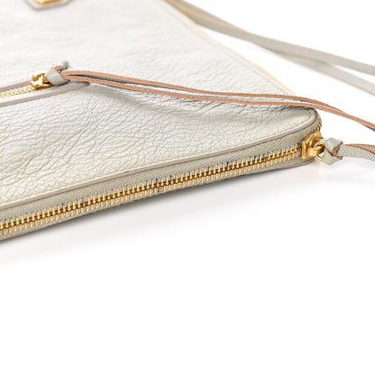 Balenciaga Chevre Gold Metallic Edge Hardware Pouch Gris Glace 8 of 9