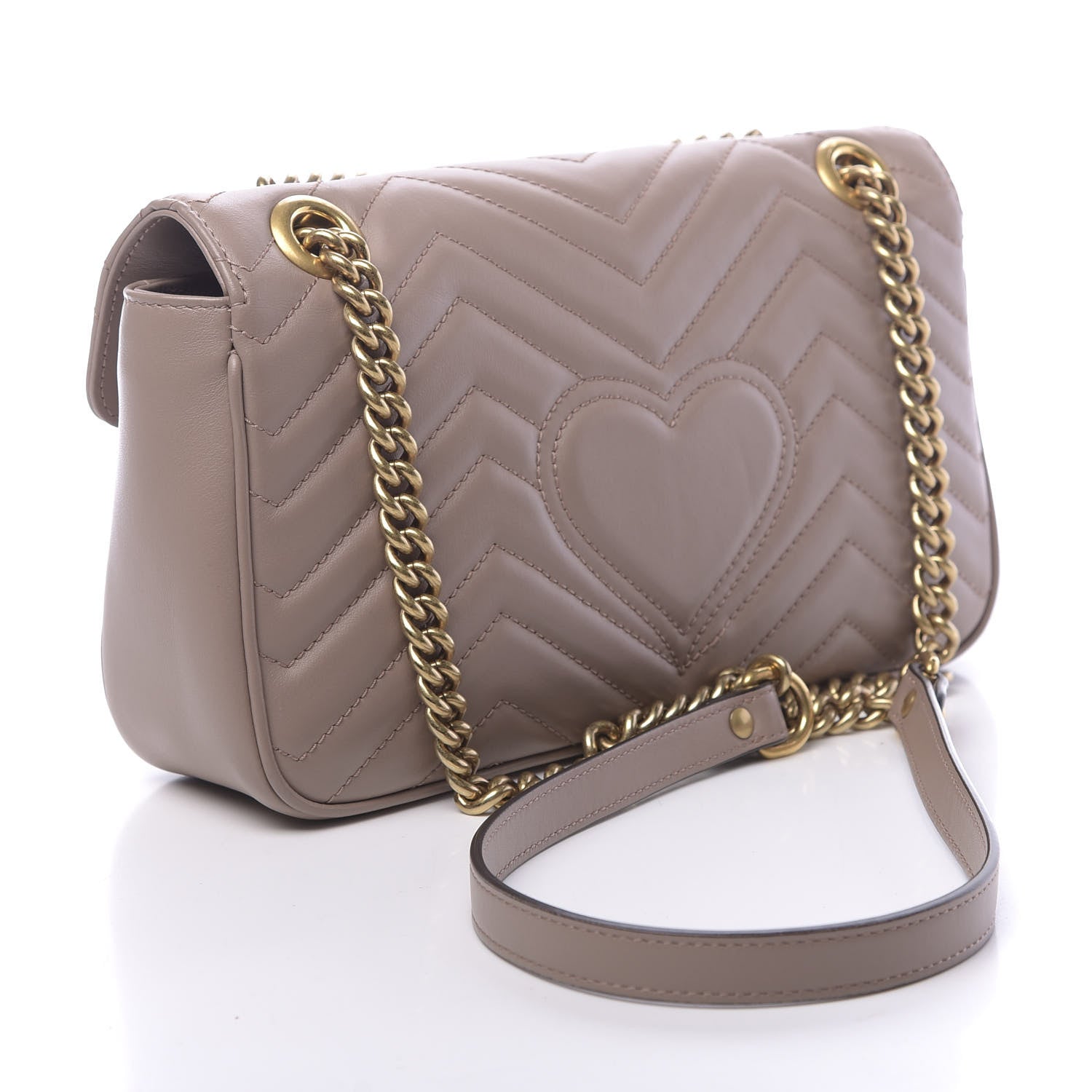 Gucci Calfskin Matelasse Small GG Marmont Shoulder Bag Porcelain Rose 3 of 10