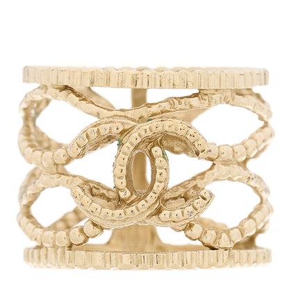 Chanel Metal CC Wide Ring 51 5.75 Gold 1 of 4