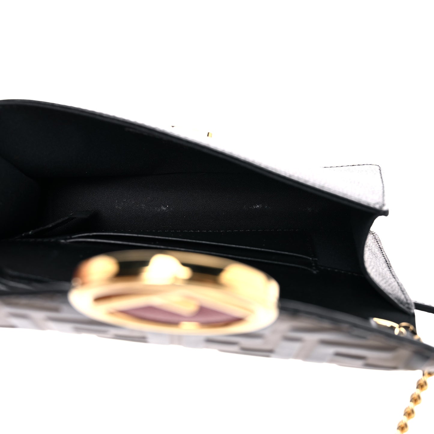 Vitello Cruise F is Fendi Bi-Color FF 1974 Embossed Envelope Belt Bag Maya Black