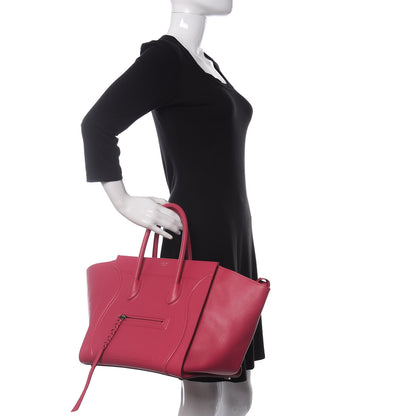 Celine Grained Calfskin Medium Phantom Luggage Fuchsia 2 of 10