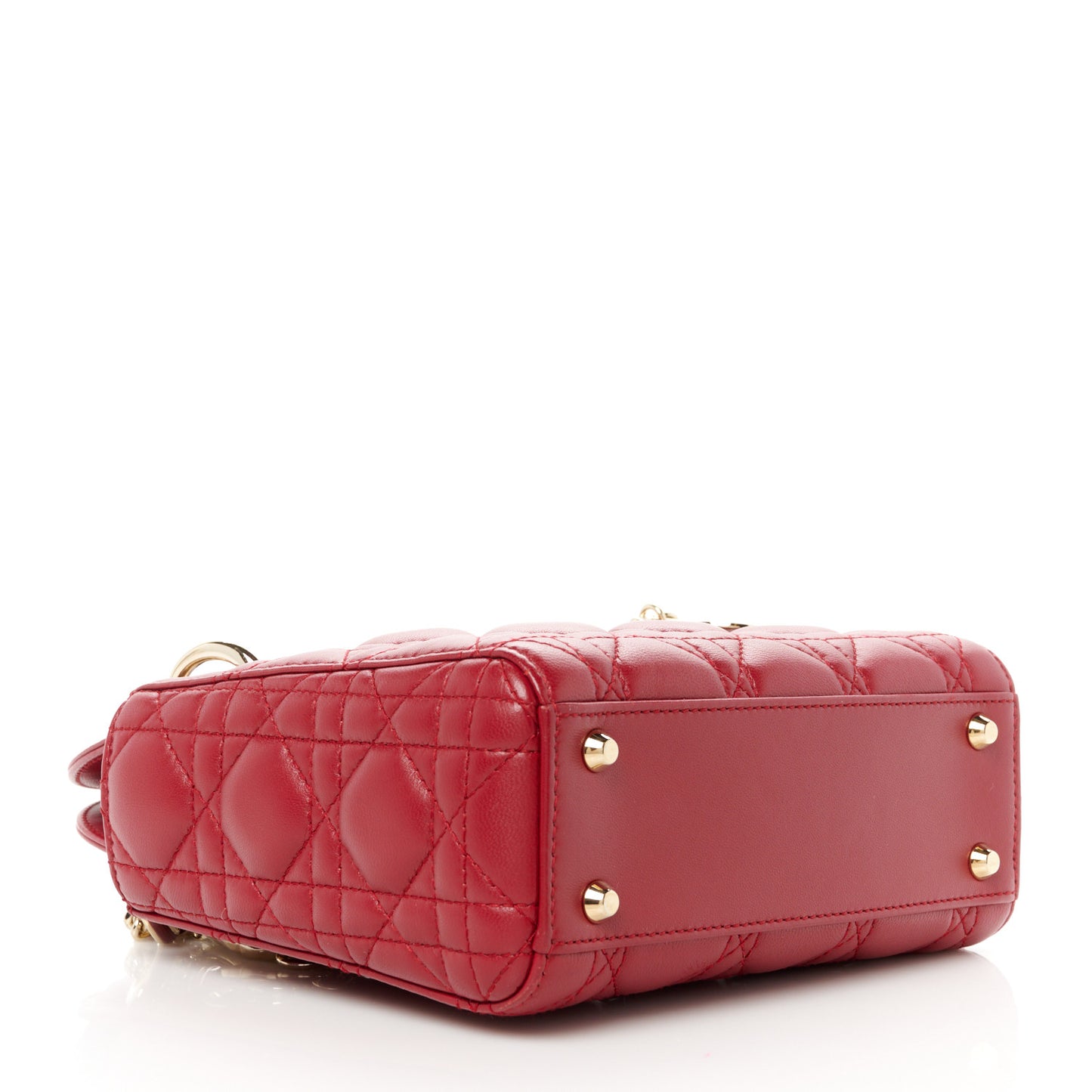 Lambskin Cannage Mini Lady Dior Red