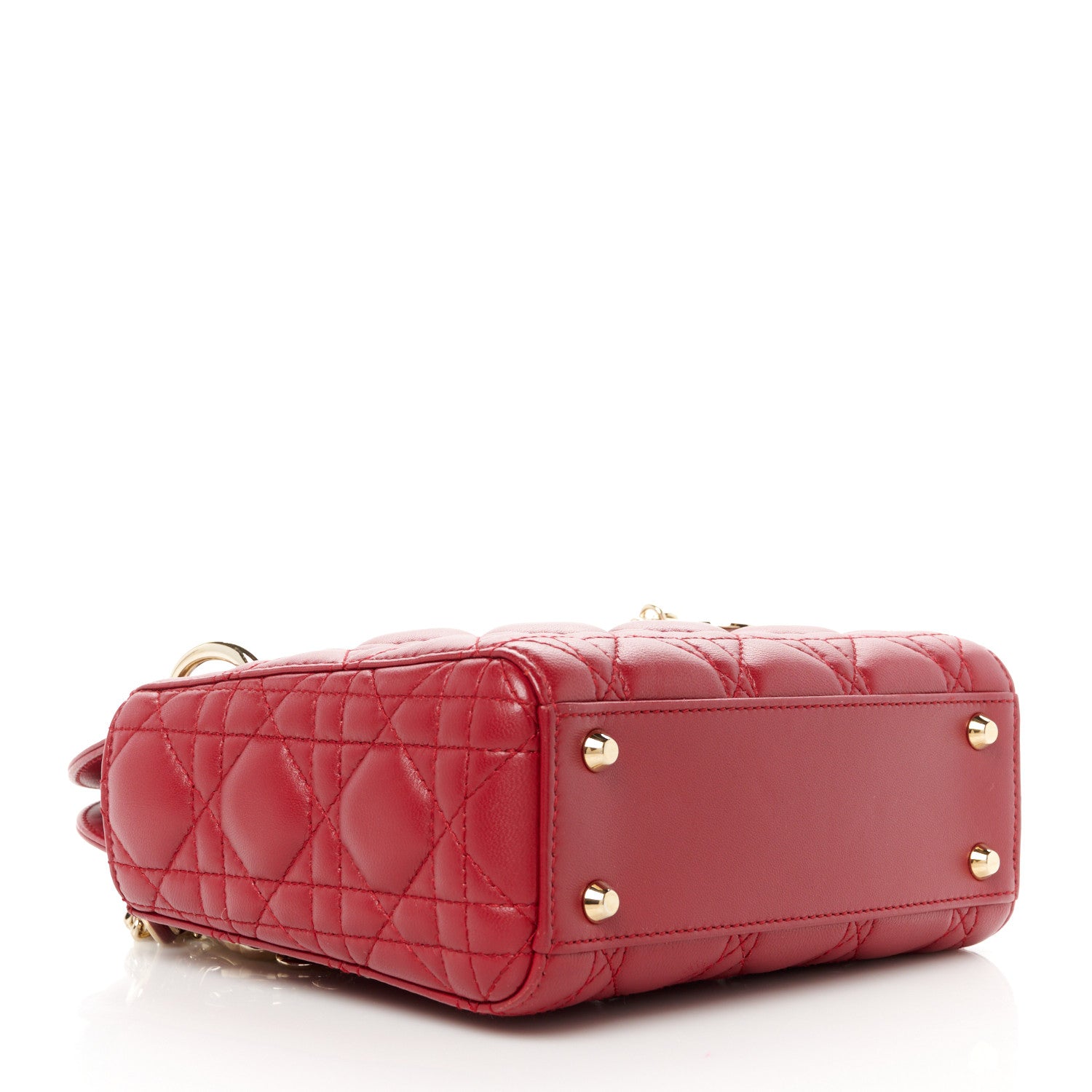 Christian Dior Lambskin Cannage Mini Lady Dior Red 4 of 10