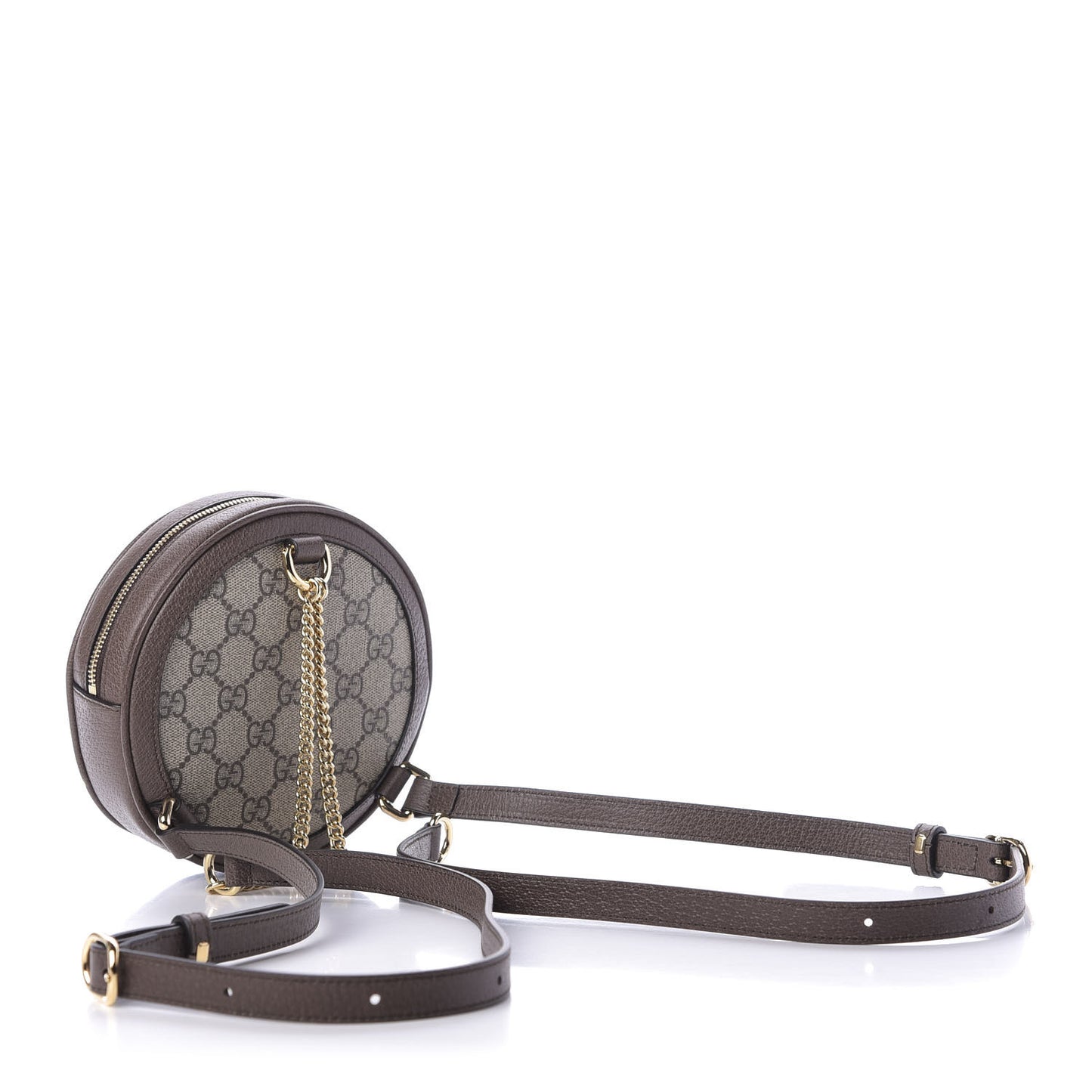 GG Supreme Monogram Web Mini Ophidia Round Backpack Brown