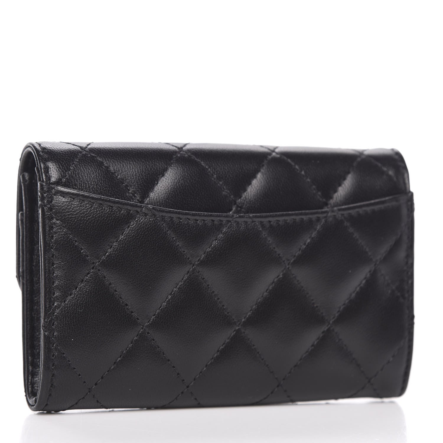 Chanel Lambskin Quilted Flap Card Holder Black 3 of 8