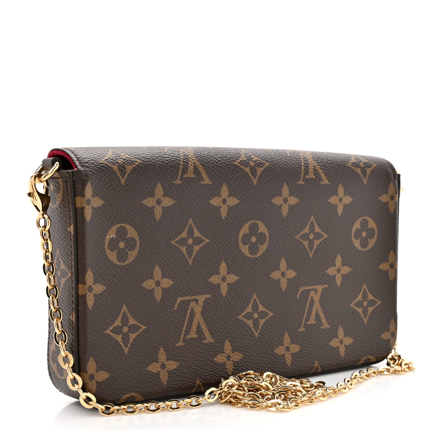 Monogram Pochette Felicie Chain Wallet Fuchsia