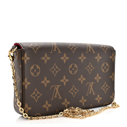 Louis Vuitton Monogram Pochette Felicie Chain Wallet Fuchsia 4 of 13