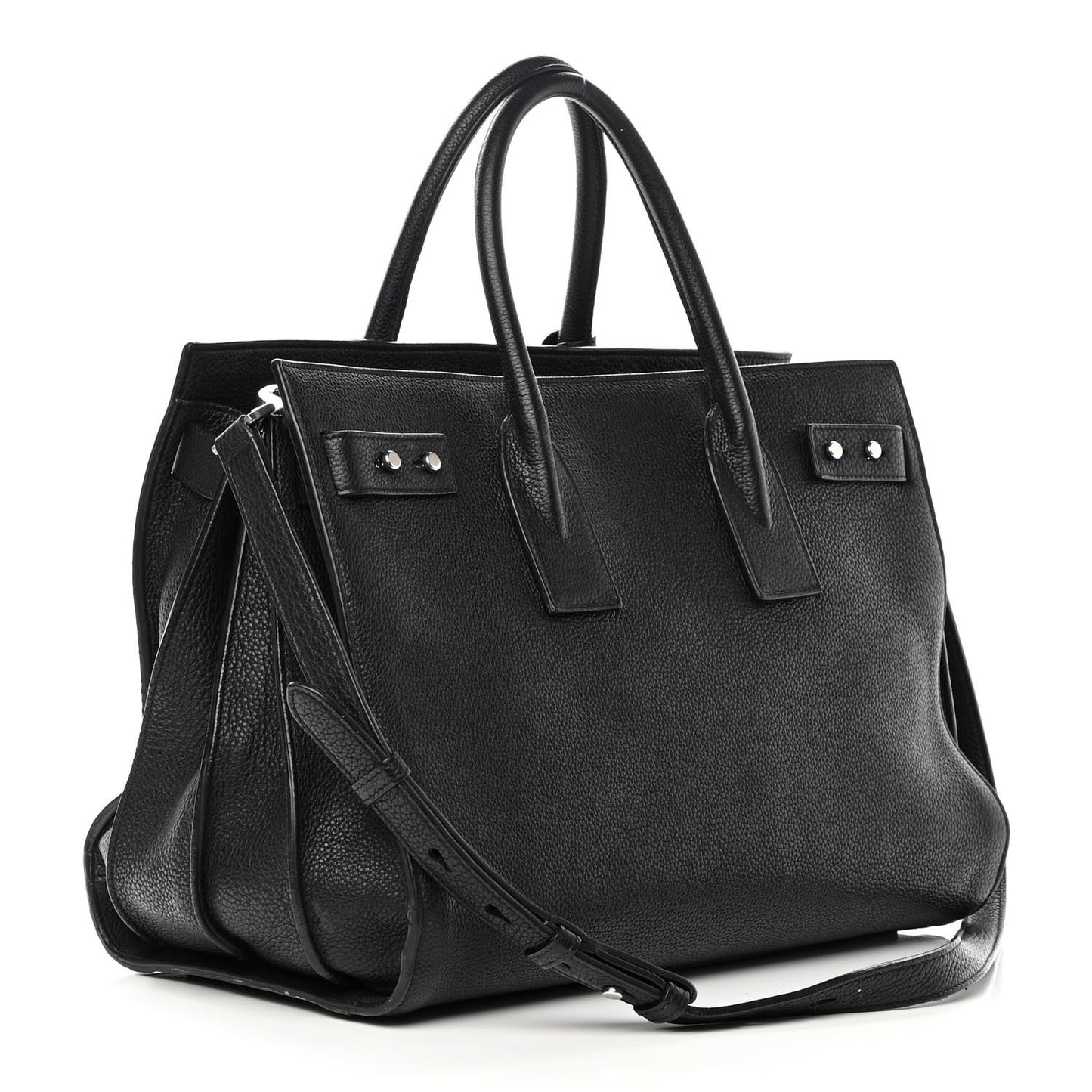Grained Calfskin Medium Souple Sac De Jour Black