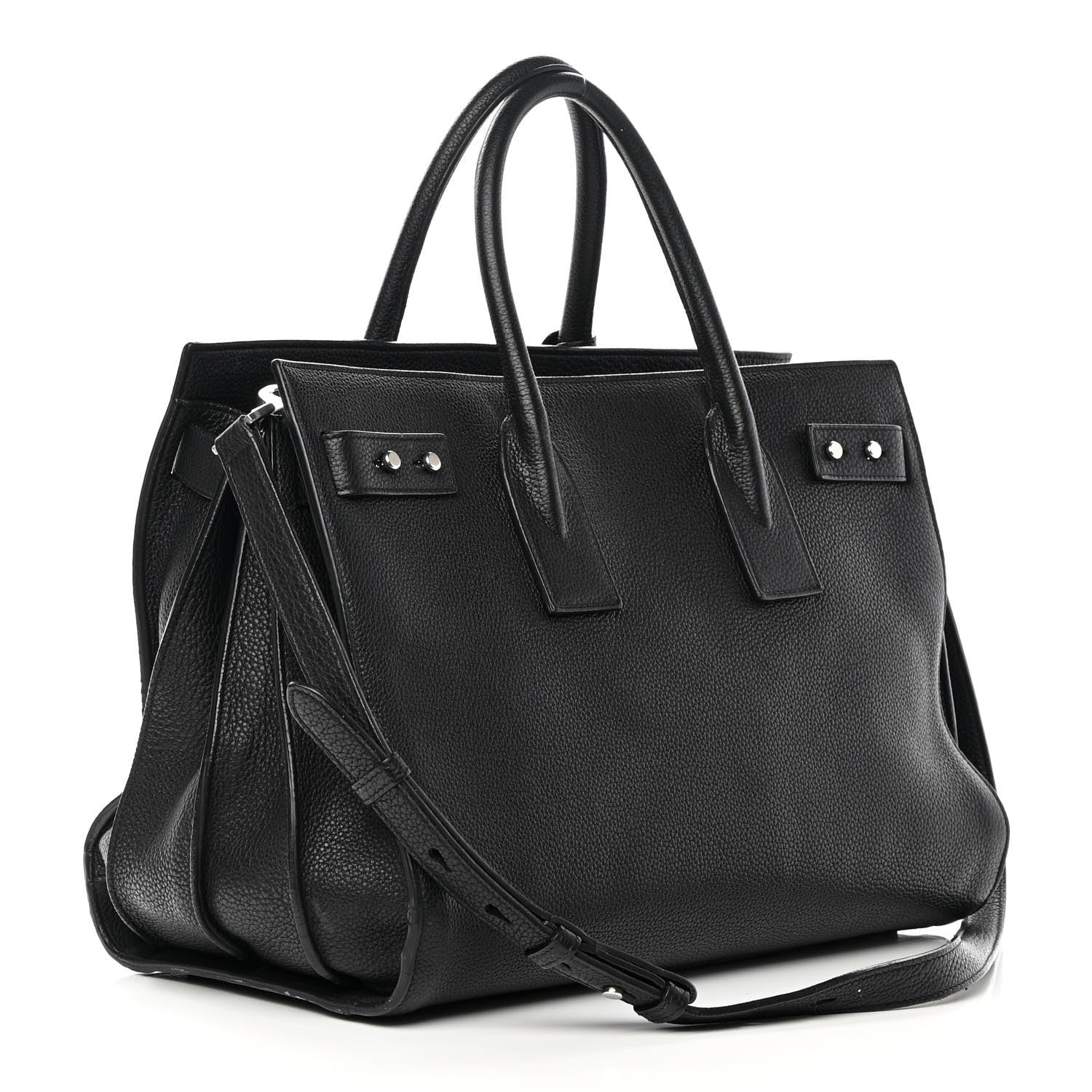 Saint Laurent Grained Calfskin Medium Souple Sac De Jour Black 3 of 25